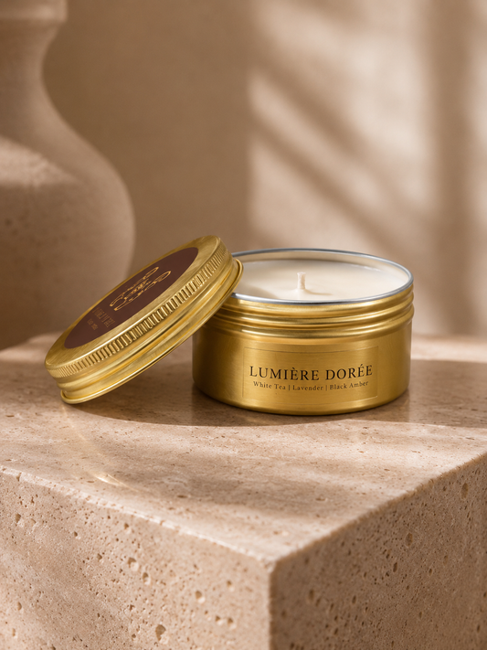 Golden Tin Candle – Luxury Travel Candle