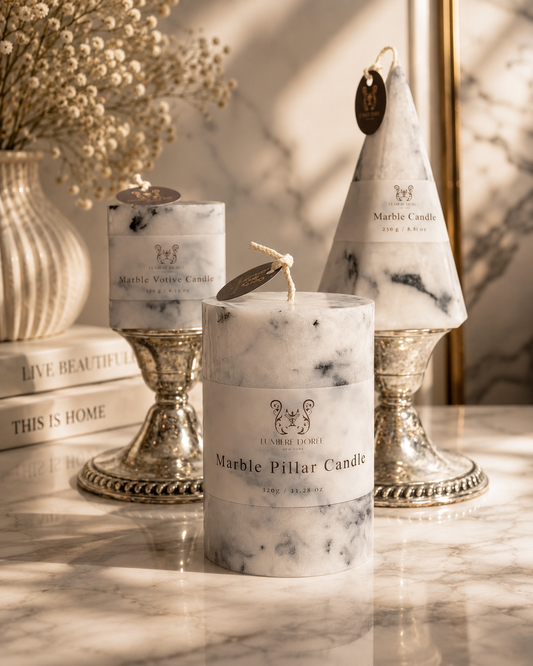 Luxury marble candle with elegant design